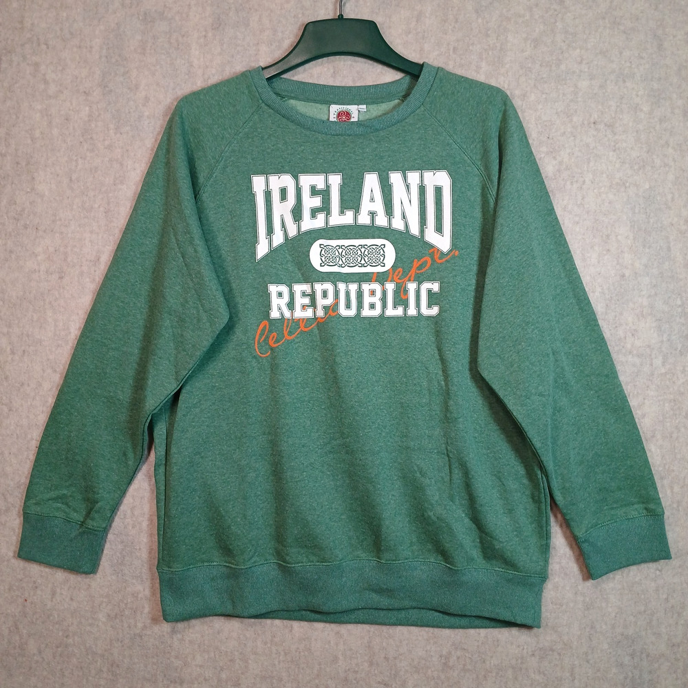 NWT Women's Vintage Traditional Craft Wear Ireland Green Crewneck Sweatshirt XXL
